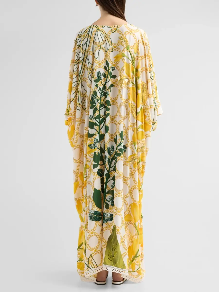 VERANDAH Women's Bejewelled Garden Party Kaftan Dress | Thumbnail 3 VERANDAH Women's Bejewelled Garden Party Kaftan Dress | Thumbnail 3