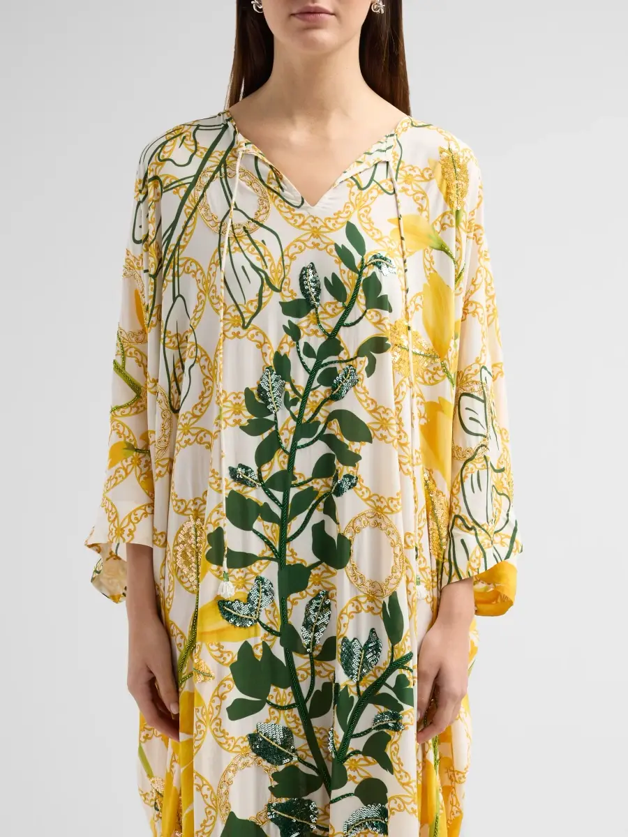 VERANDAH Women's Bejewelled Garden Party Kaftan Dress | Thumbnail 5 VERANDAH Women's Bejewelled Garden Party Kaftan Dress | Thumbnail 5