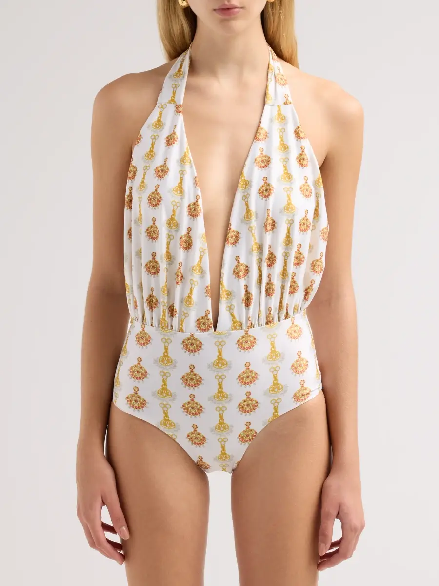 VERANDAH Women's Bejewelled Plunge One-Piece Swimsuit | Thumbnail 4