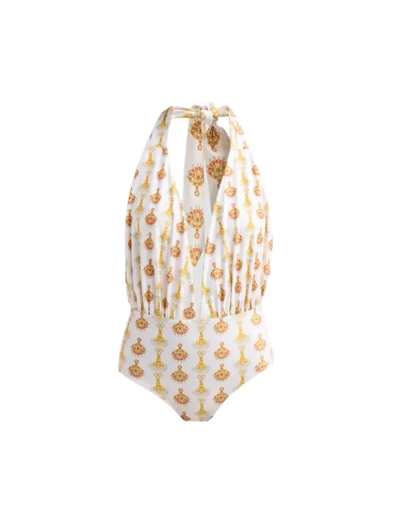 Women's Bejewelled Plunge One-Piece Swimsuit Women's Bejewelled Plunge One-Piece Swimsuit
