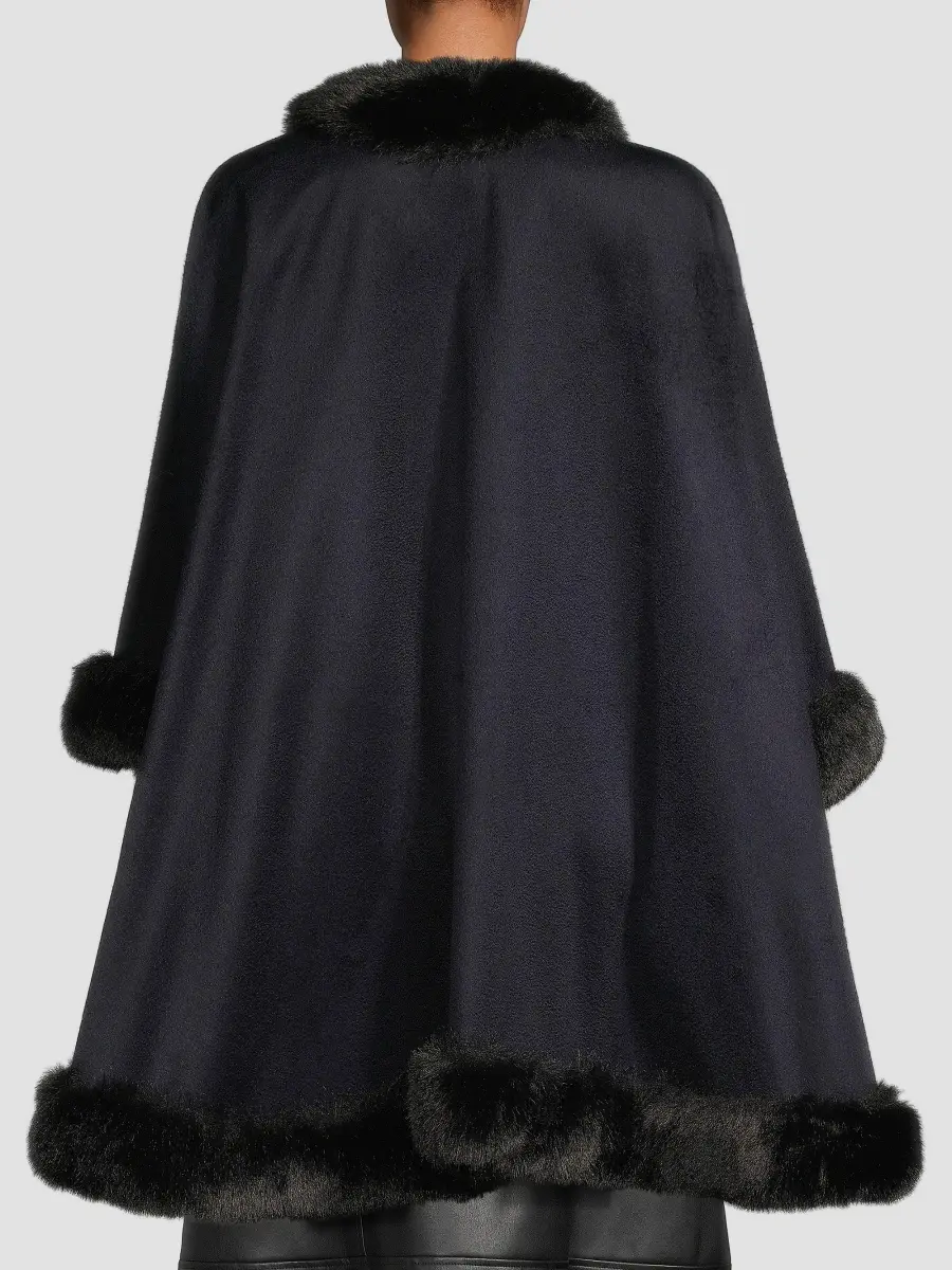 Sofia Cashmere Women's Faux Fur & Cashmere U-Cape | Thumbnail 5 Sofia Cashmere Women's Faux Fur & Cashmere U-Cape | Thumbnail 5