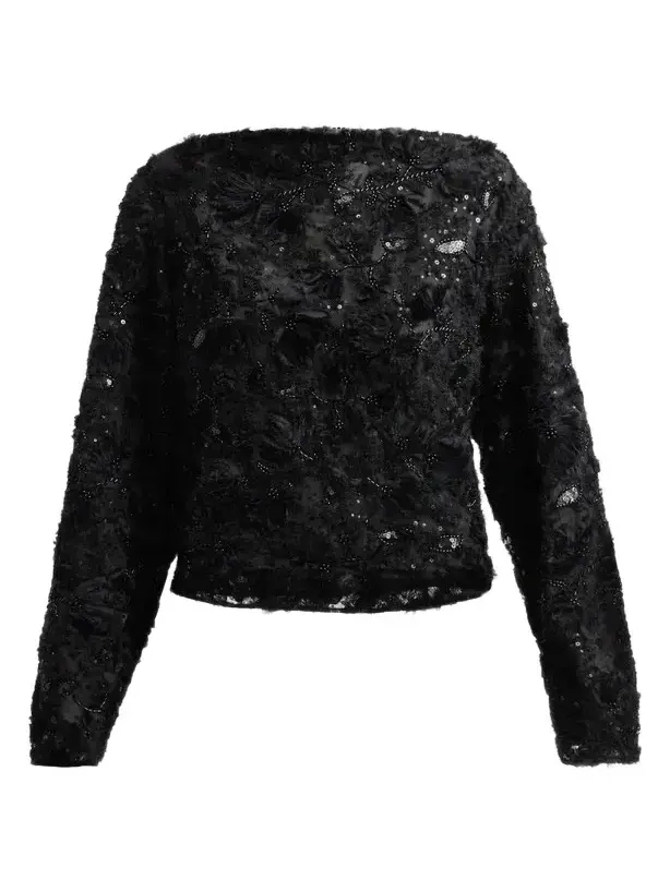Women's Embellished Organza Blouse Women's Embellished Organza Blouse