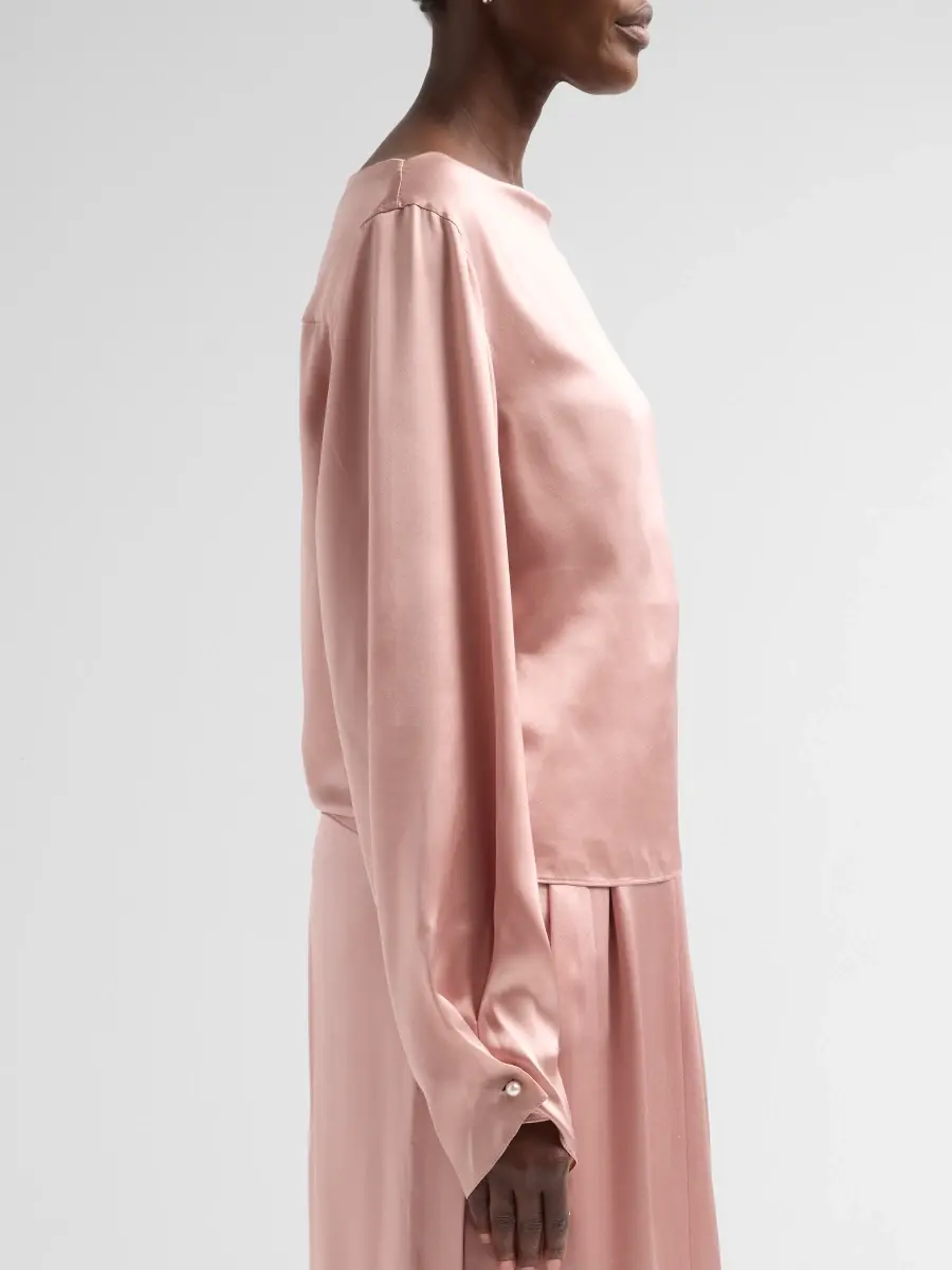 PRABAL GURUNG Women's Satin Silk Boatneck Blouse | Thumbnail 5 PRABAL GURUNG Women's Satin Silk Boatneck Blouse | Thumbnail 5