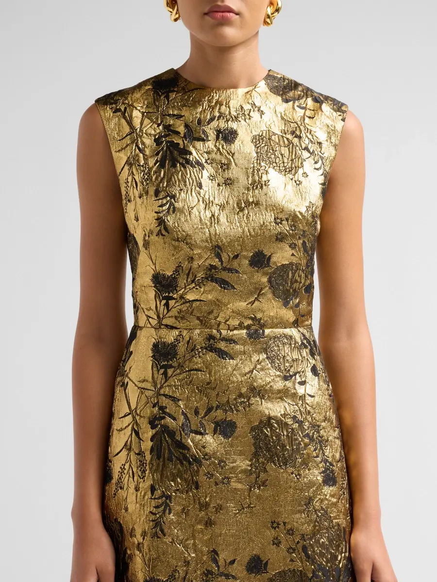 Reem Acra Women's After Midnight Metallic Brocade Gown | Thumbnail 5 Reem Acra Women's After Midnight Metallic Brocade Gown | Thumbnail 5