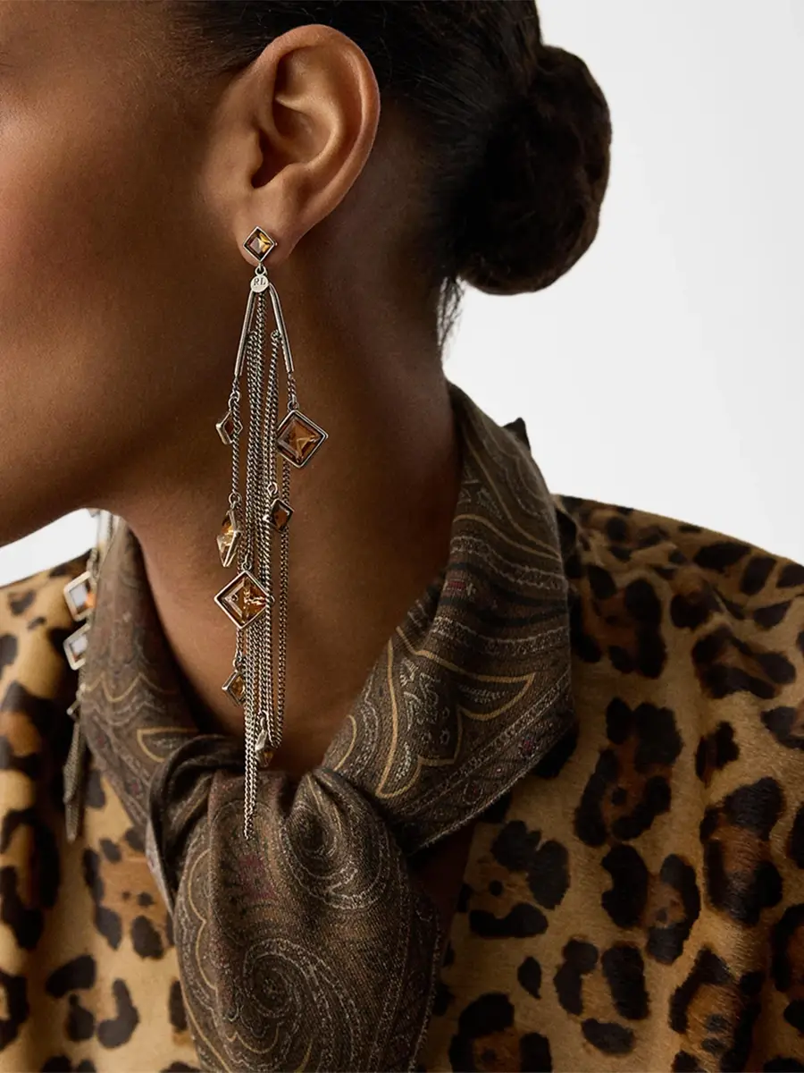 Polo Ralph Lauren Women's Antiqued Fringe Stone Earrings | Thumbnail 2 Polo Ralph Lauren Women's Antiqued Fringe Stone Earrings | Thumbnail 2
