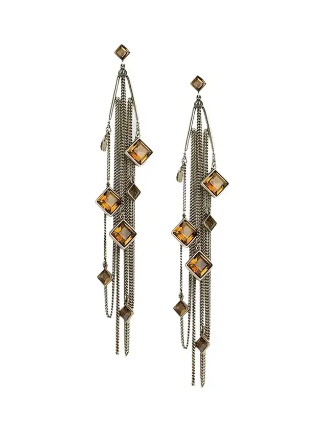 Women's Antiqued Fringe Stone Earrings Women's Antiqued Fringe Stone Earrings