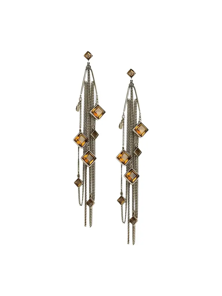 Women's Antiqued Fringe Stone Earrings Women's Antiqued Fringe Stone Earrings