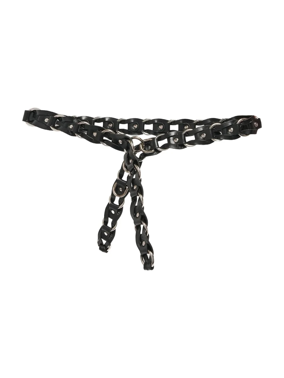 Isabel Marant Women's Leather & Chain-Link Belt - Black And Silver