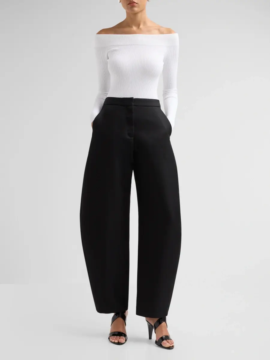 Alaïa Women's Off-The-Shoulder Long-Sleeve Rib-Knit Bodysuit | Thumbnail 2