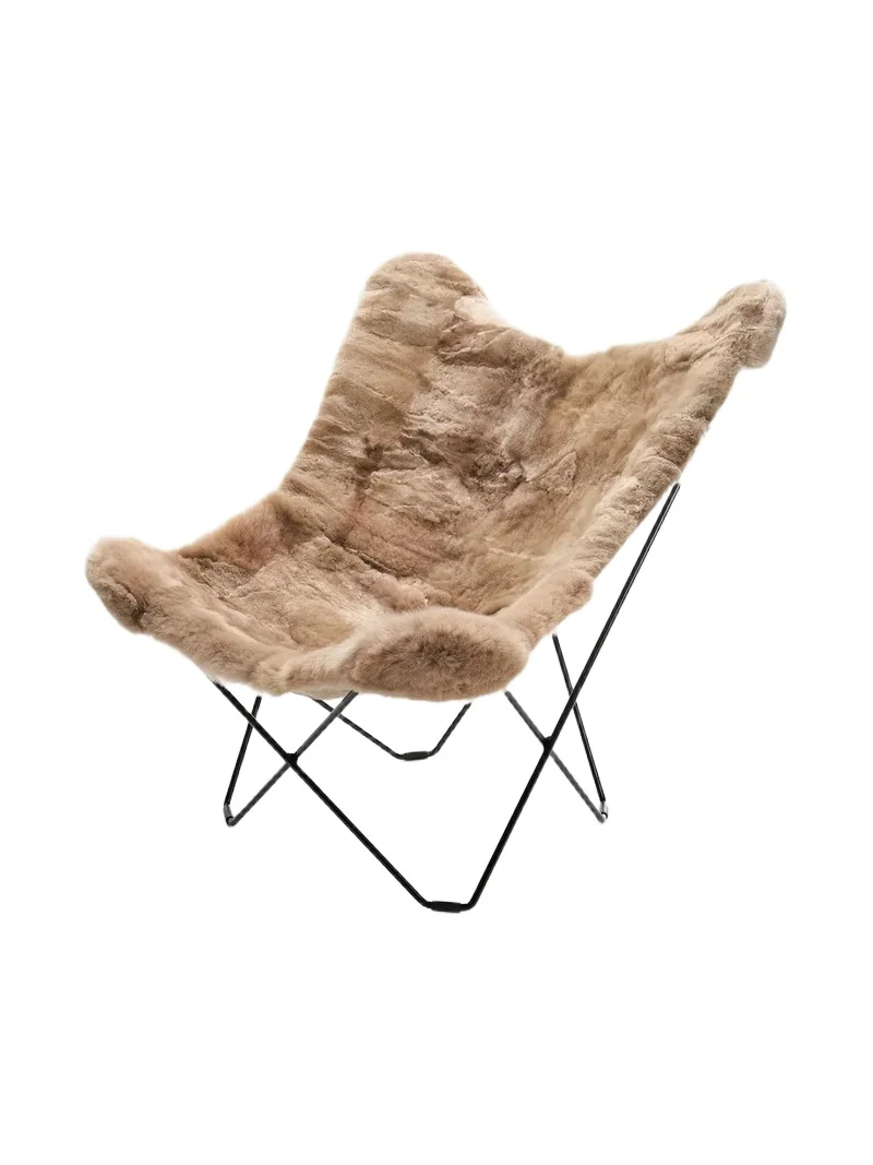 Weich Couture Alpaca Mariposa Alpaca Fur & Steel Butterfly Chair