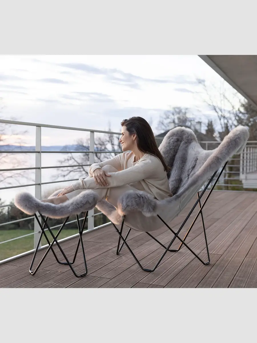 Weich Couture Alpaca Mariposa Alpaca Fur & Steel Butterfly Chair | Thumbnail 3 Weich Couture Alpaca Mariposa Alpaca Fur & Steel Butterfly Chair | Thumbnail 3