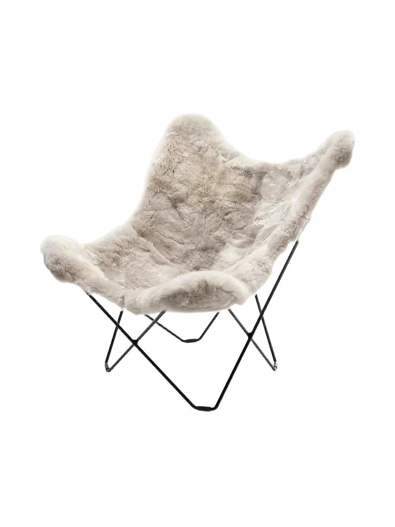 Weich Couture Alpaca Mariposa Alpaca Fur & Steel Butterfly Chair