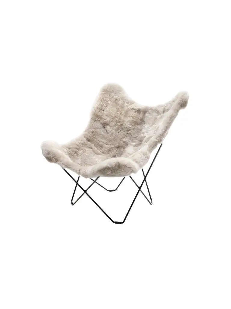 Weich Couture Alpaca Mariposa Alpaca Fur & Steel Butterfly Chair