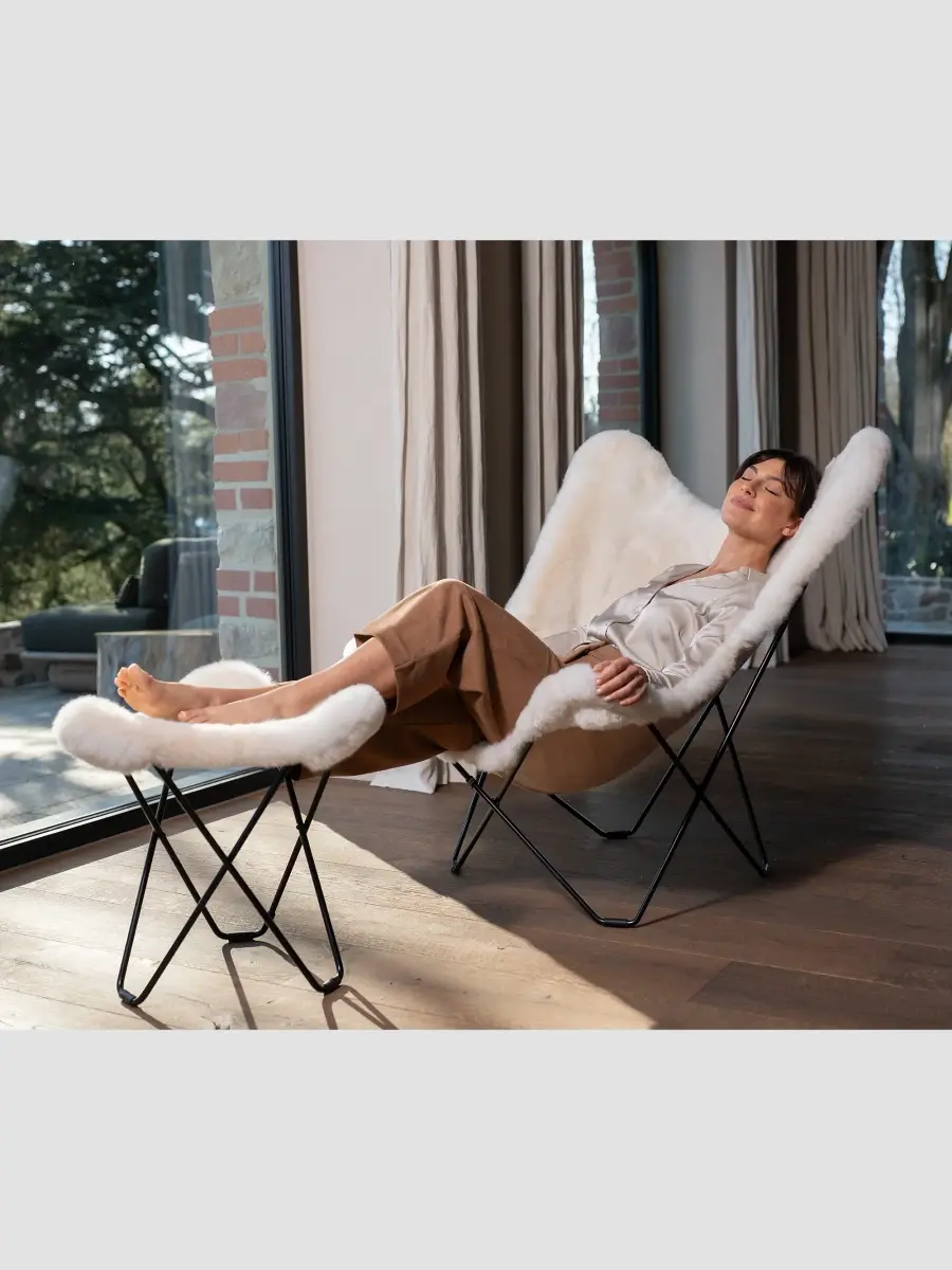 Weich Couture Alpaca Mariposa Alpaca Fur & Steel Butterfly Chair | Thumbnail 2 Weich Couture Alpaca Mariposa Alpaca Fur & Steel Butterfly Chair | Thumbnail 2