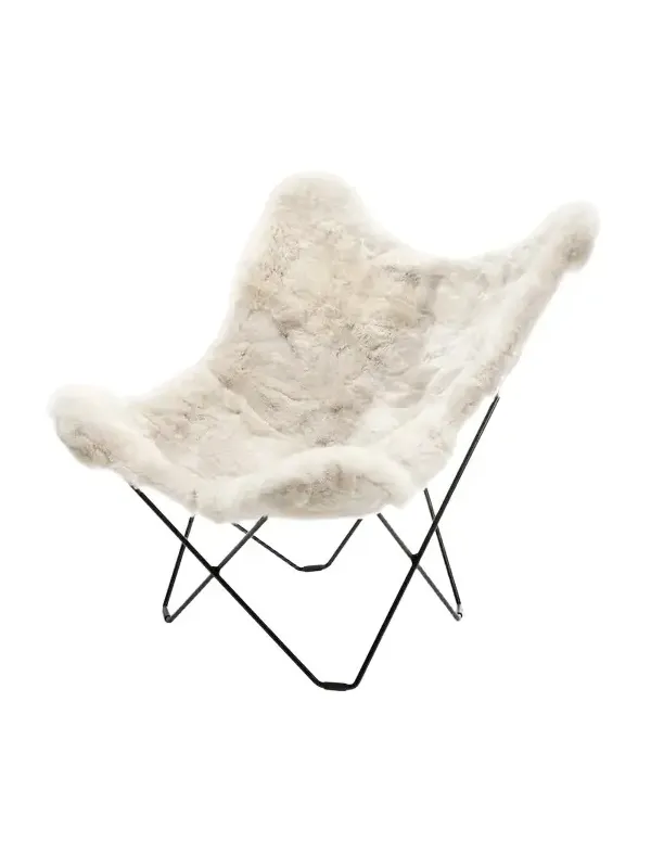 Weich Couture Alpaca Mariposa Alpaca Fur & Steel Butterfly Chair
