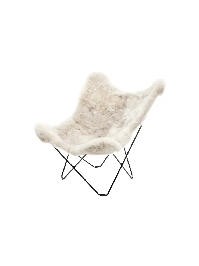Weich Couture Alpaca Mariposa Alpaca Fur & Steel Butterfly Chair