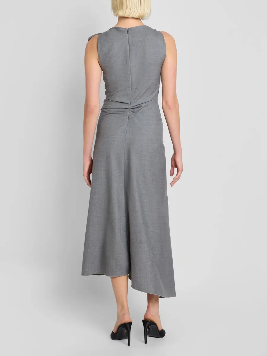 Victoria Beckham Women's Draped Virgin Wool Midi Dress | Thumbnail 3 Victoria Beckham Women's Draped Virgin Wool Midi Dress | Thumbnail 3