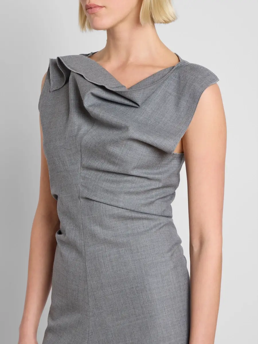 Victoria Beckham Women's Draped Virgin Wool Midi Dress | Thumbnail 5 Victoria Beckham Women's Draped Virgin Wool Midi Dress | Thumbnail 5