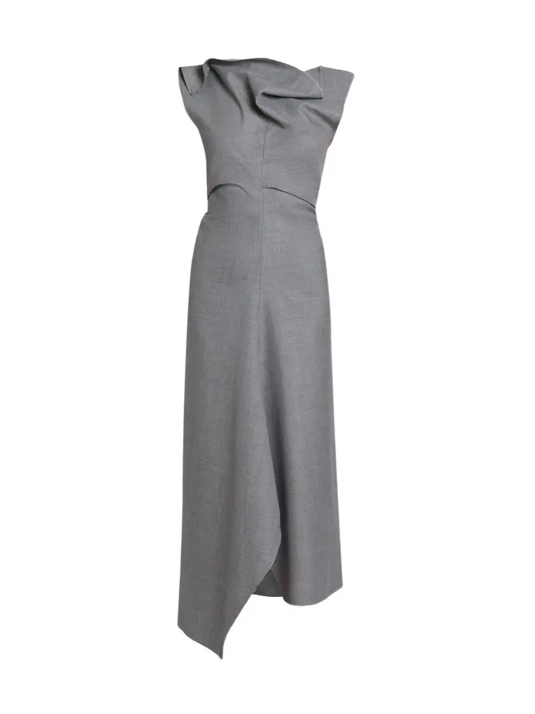 Victoria Beckham Women's Draped Virgin Wool Midi Dress