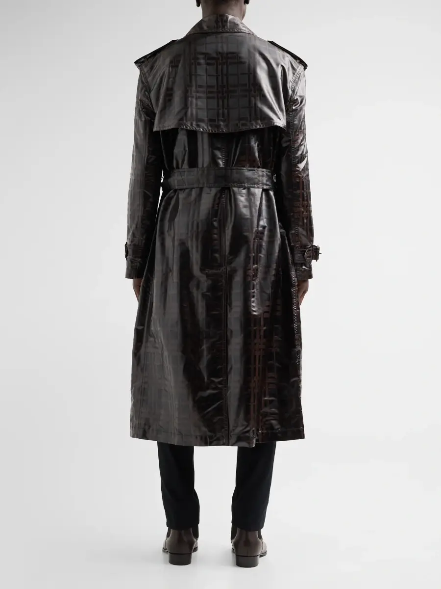 Burberry Men's Ludlow Check Trench Coat | Thumbnail 3 Burberry Men's Ludlow Check Trench Coat | Thumbnail 3
