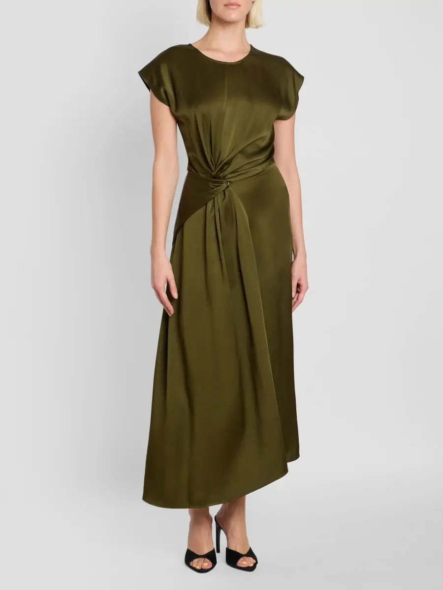 Victoria Beckham Women's Aria Twist-Front Midi Dress | Thumbnail 2 Victoria Beckham Women's Aria Twist-Front Midi Dress | Thumbnail 2