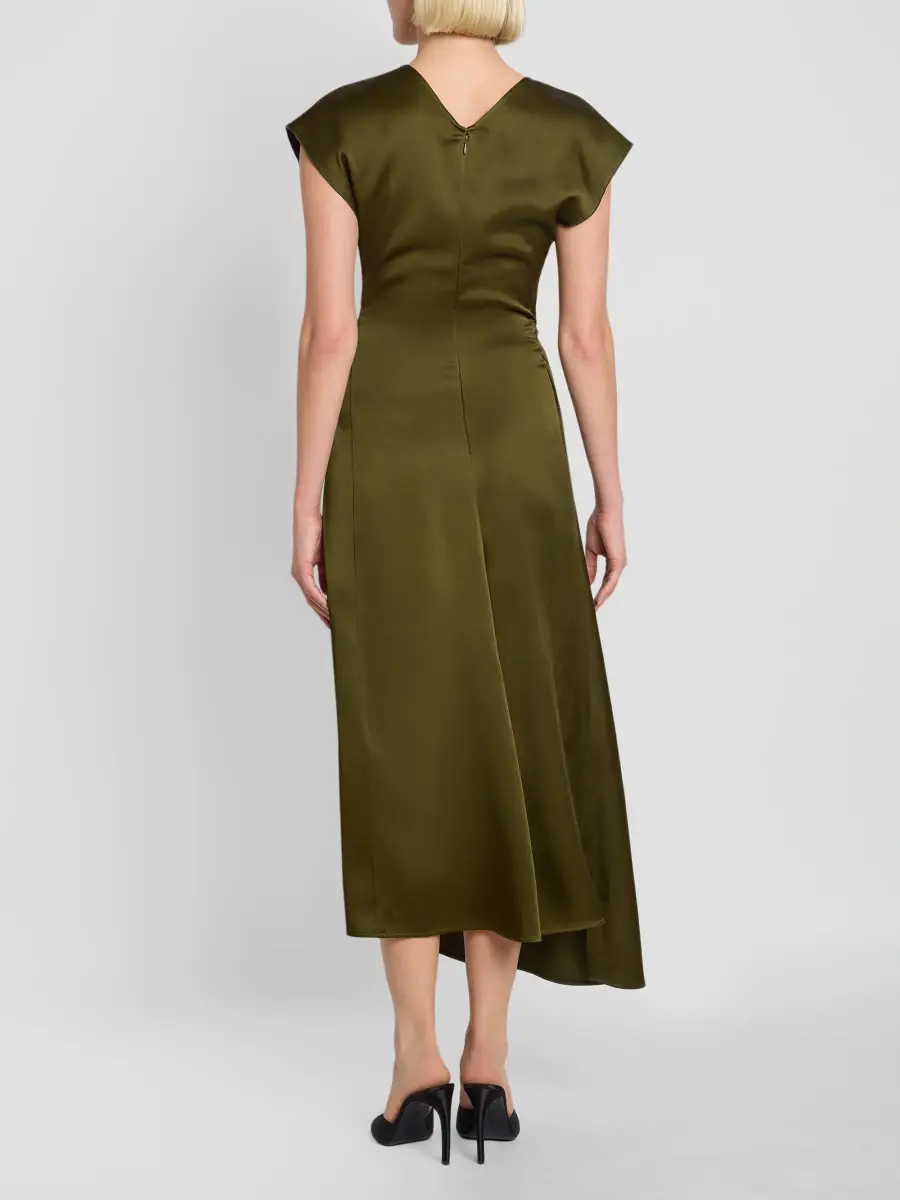 Victoria Beckham Women's Aria Twist-Front Midi Dress | Thumbnail 3 Victoria Beckham Women's Aria Twist-Front Midi Dress | Thumbnail 3