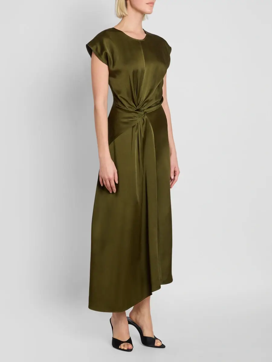 Victoria Beckham Women's Aria Twist-Front Midi Dress | Thumbnail 4 Victoria Beckham Women's Aria Twist-Front Midi Dress | Thumbnail 4