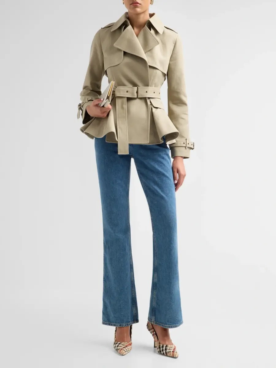 Burberry Women's Pembury Peplum Short Trench | Thumbnail 2