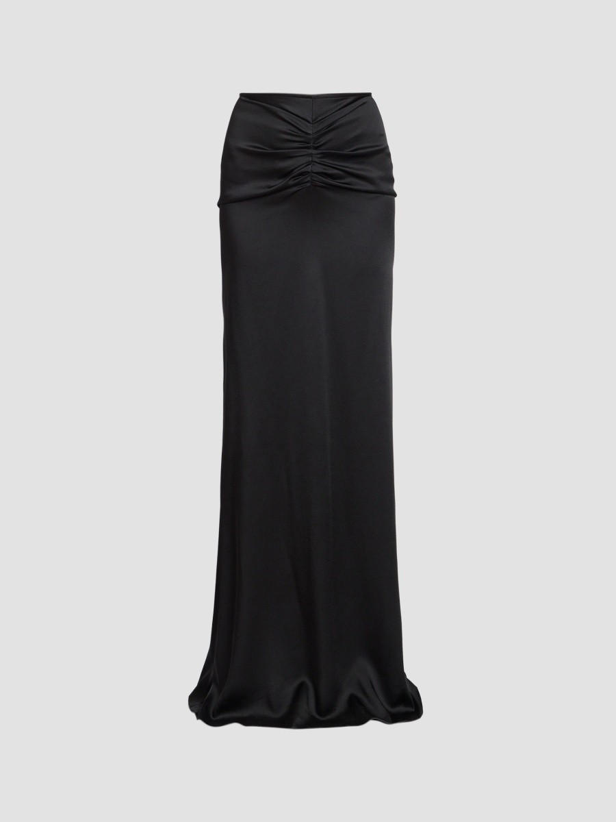 Women's Isabella Satin Ruched Maxi Skirt