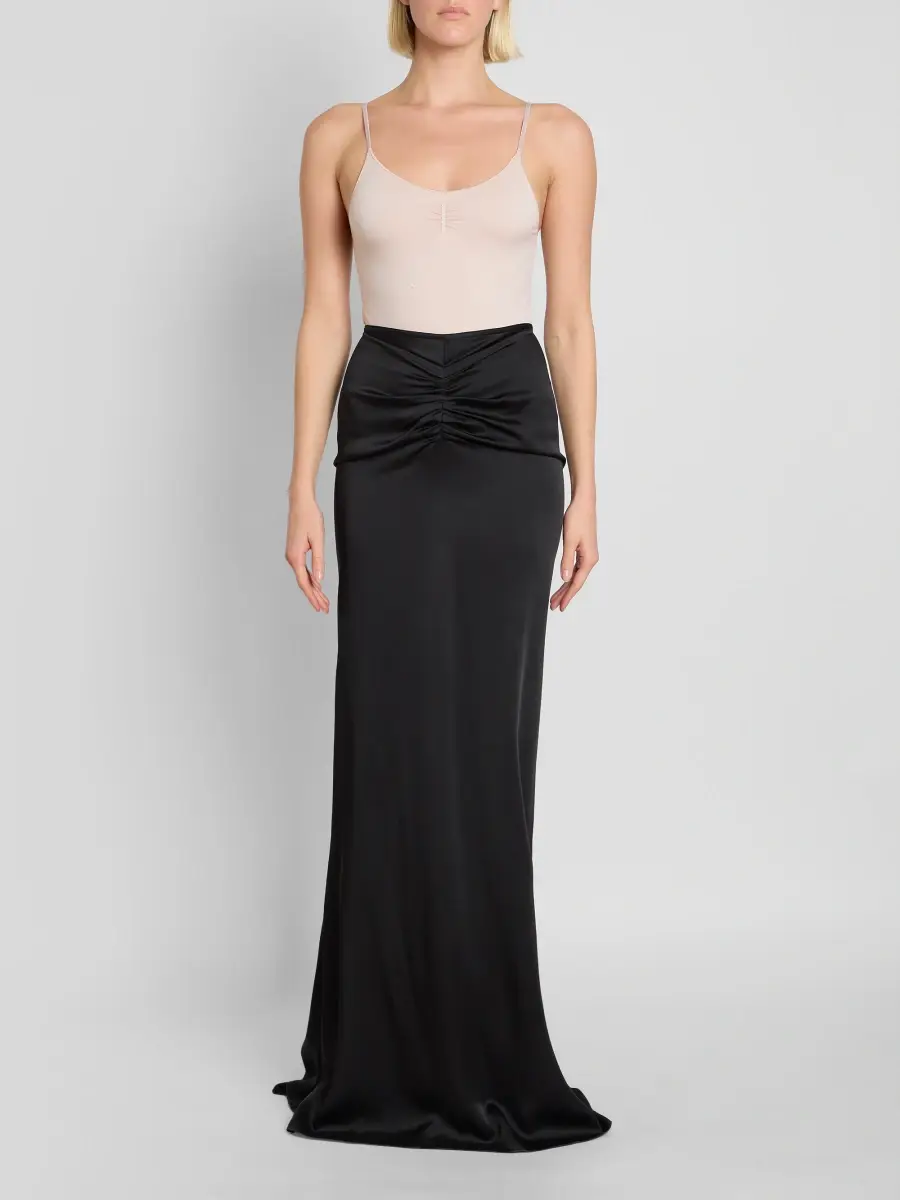 Victoria Beckham Women's Isabella Satin Ruched Maxi Skirt | Thumbnail 2 Victoria Beckham Women's Isabella Satin Ruched Maxi Skirt | Thumbnail 2