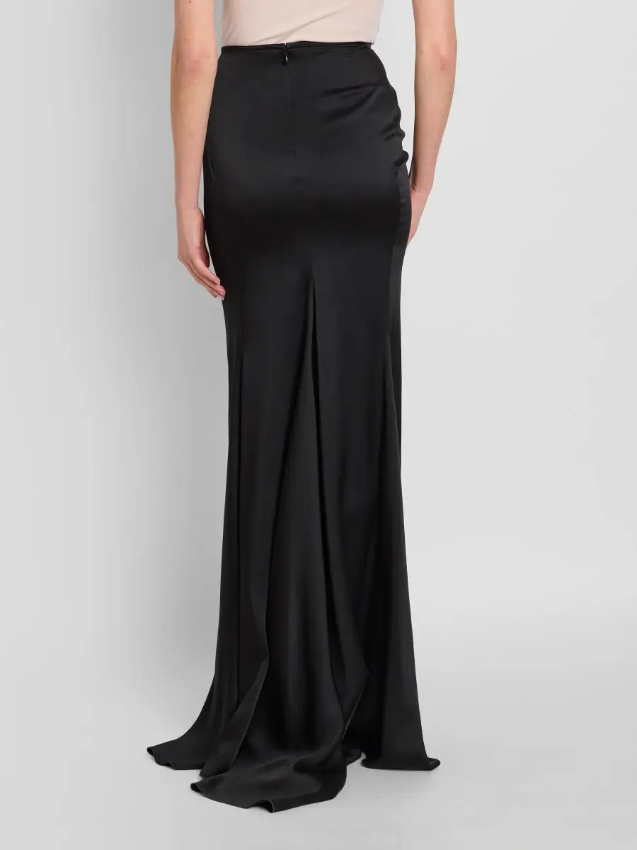Victoria Beckham Women's Isabella Satin Ruched Maxi Skirt | Thumbnail 3 Victoria Beckham Women's Isabella Satin Ruched Maxi Skirt | Thumbnail 3