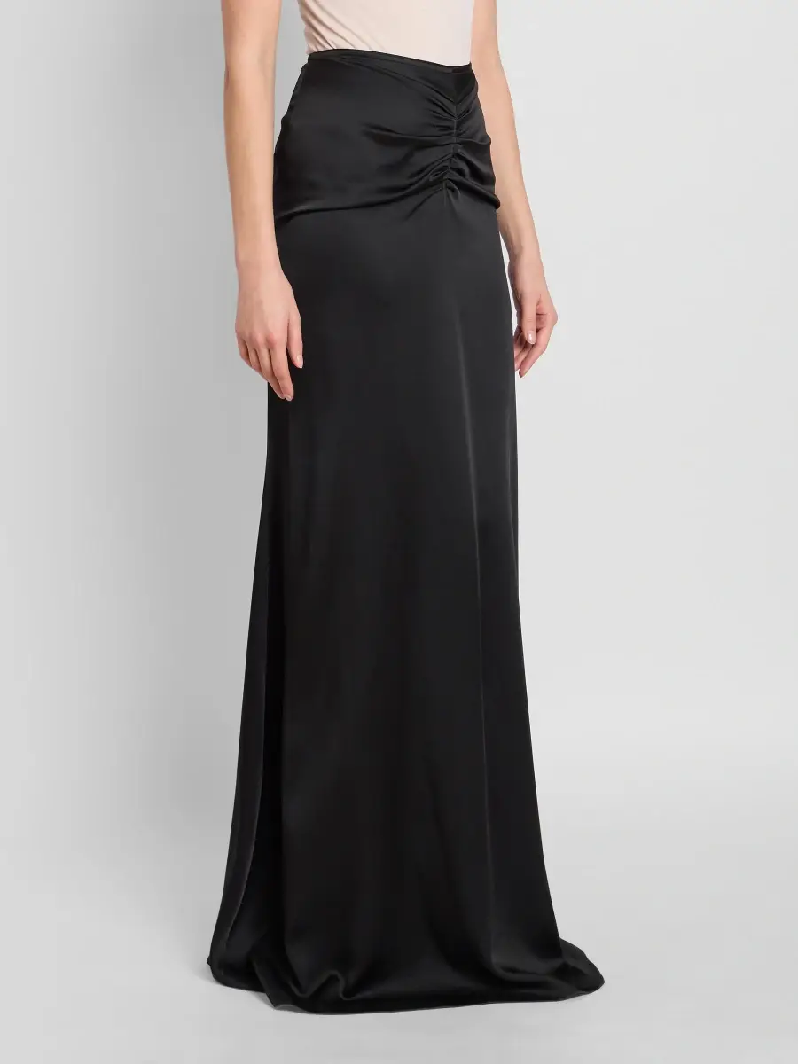 Victoria Beckham Women's Isabella Satin Ruched Maxi Skirt | Thumbnail 4 Victoria Beckham Women's Isabella Satin Ruched Maxi Skirt | Thumbnail 4