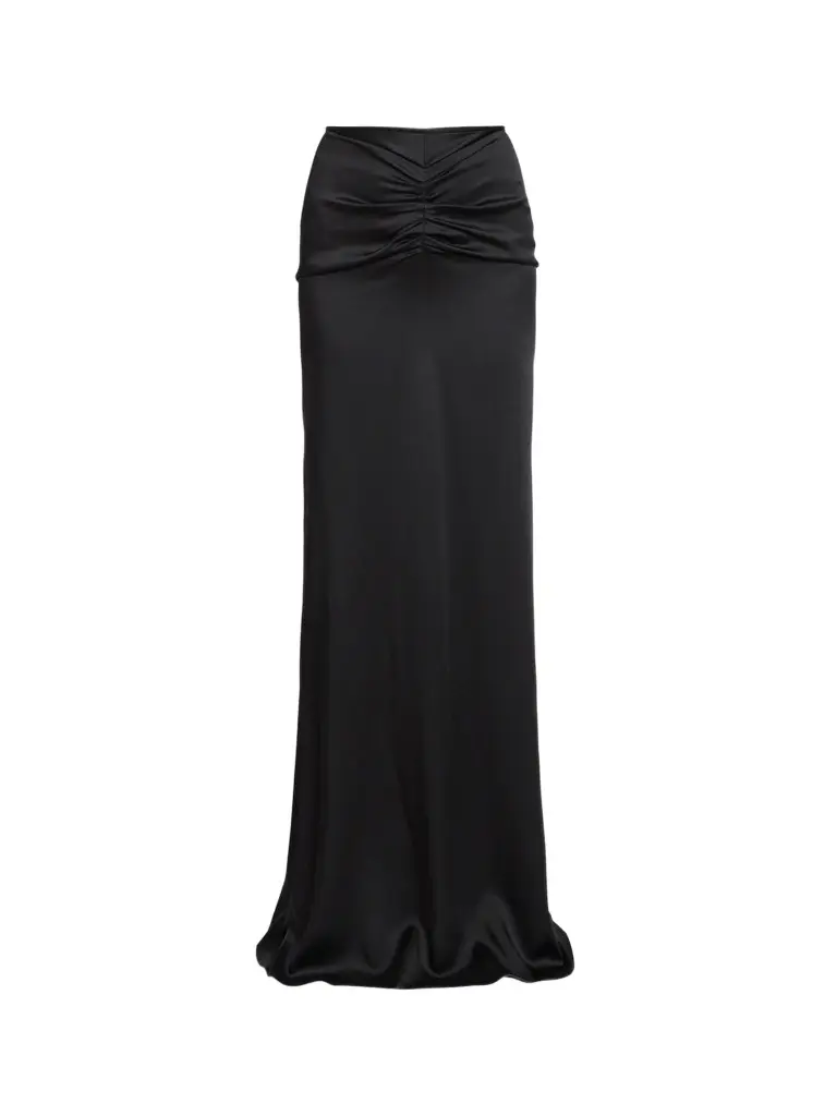 Victoria Beckham Women's Isabella Satin Ruched Maxi Skirt
