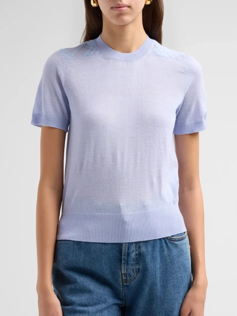 Burberry Women's Winnie Check-Shoulder Wool-Silk Top | Thumbnail 5 Burberry Women's Winnie Check-Shoulder Wool-Silk Top | Thumbnail 5