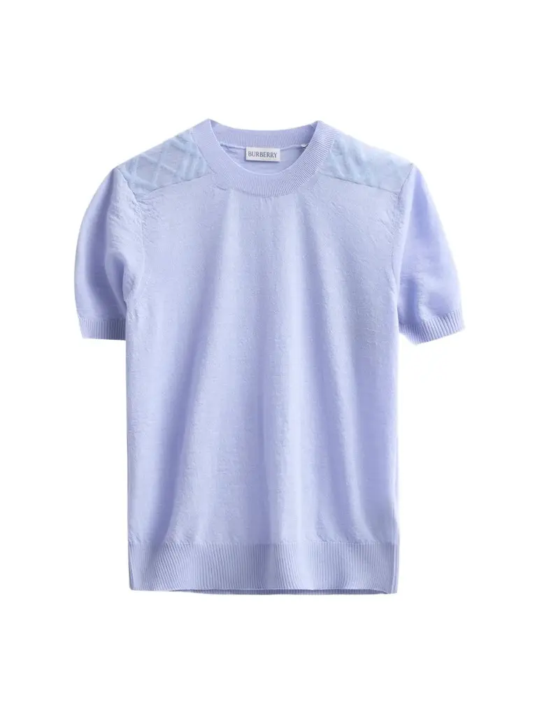 Burberry Women's Winnie Check-Shoulder Wool-Silk Top