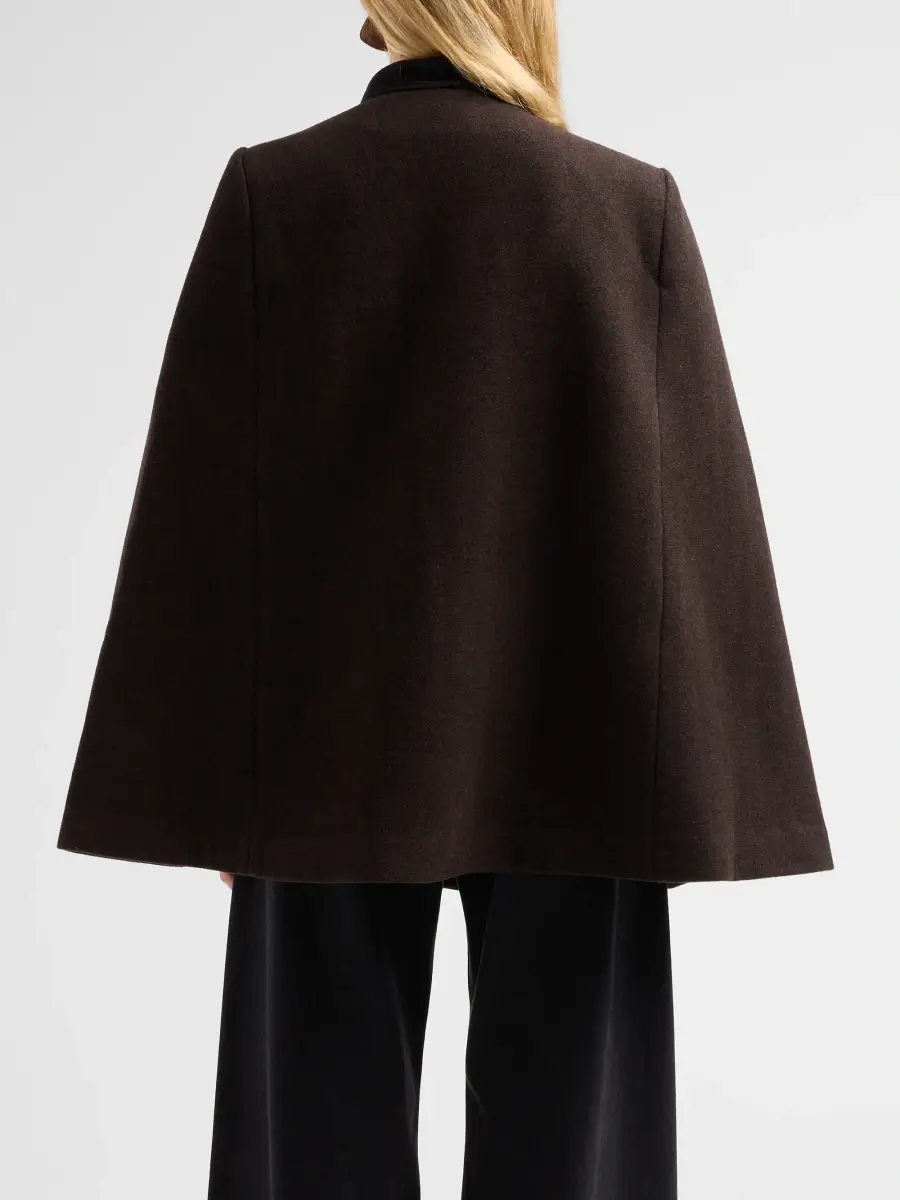 Ganni Women's Wool-Blend Blanket Cape Peacoat | Thumbnail 3 Ganni Women's Wool-Blend Blanket Cape Peacoat | Thumbnail 3