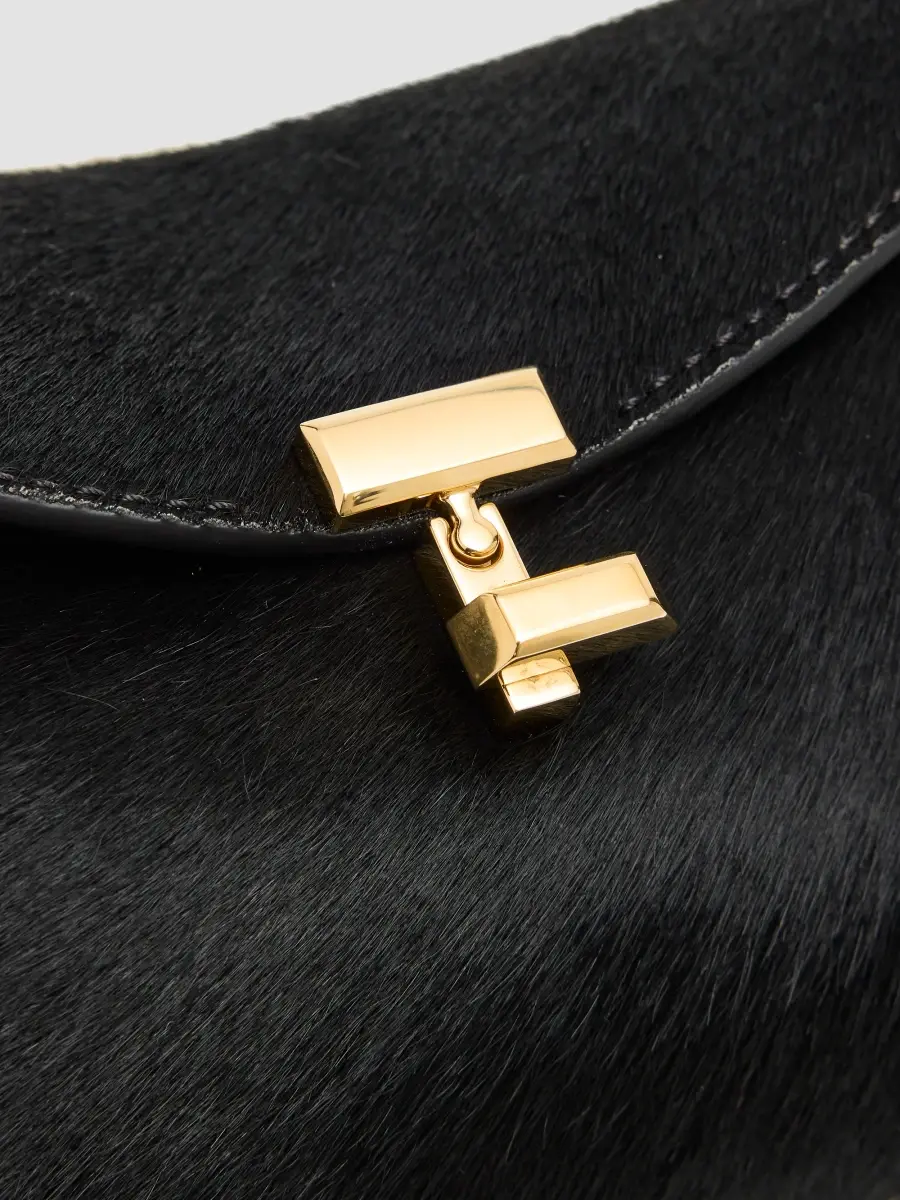 TOTEME Women's Mini T-Lock Pony Hair Clutch | Thumbnail 4