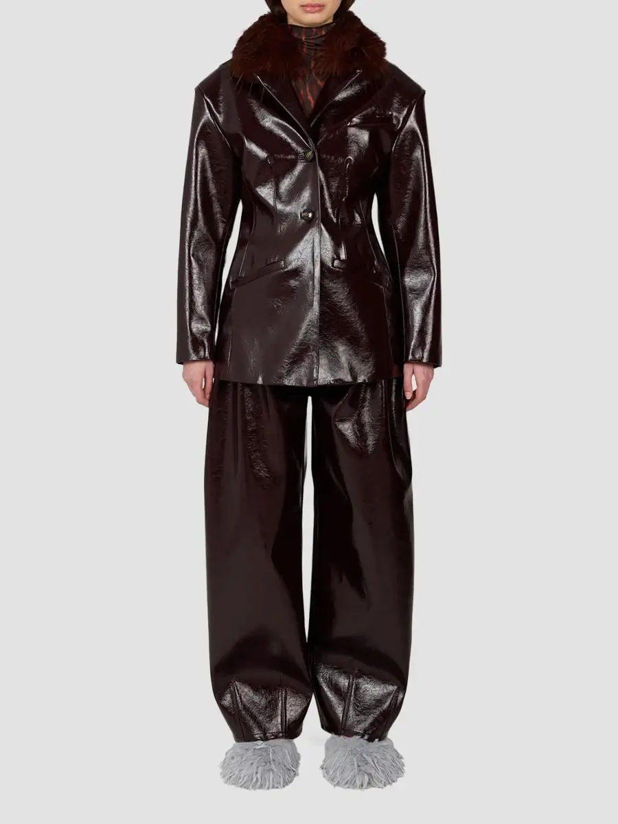 Ganni Women's Future Faux-Fur Collar Jacket | Thumbnail 2