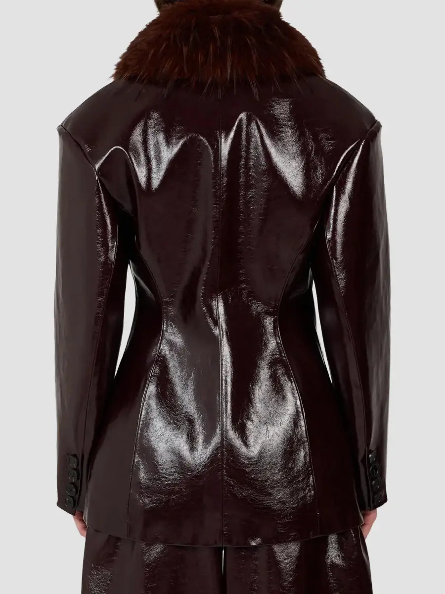 Ganni Women's Future Faux-Fur Collar Jacket | Thumbnail 3