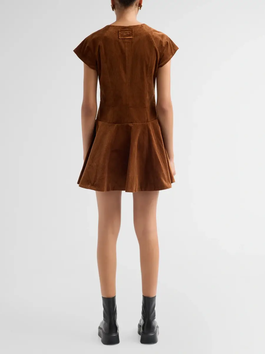 Ganni Women's Corduroy Button-Front Mini Dress | Thumbnail 3 Ganni Women's Corduroy Button-Front Mini Dress | Thumbnail 3