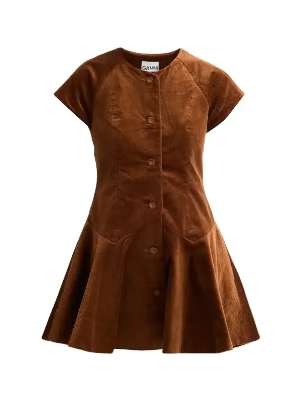 Women's Corduroy Button-Front Mini Dress Women's Corduroy Button-Front Mini Dress