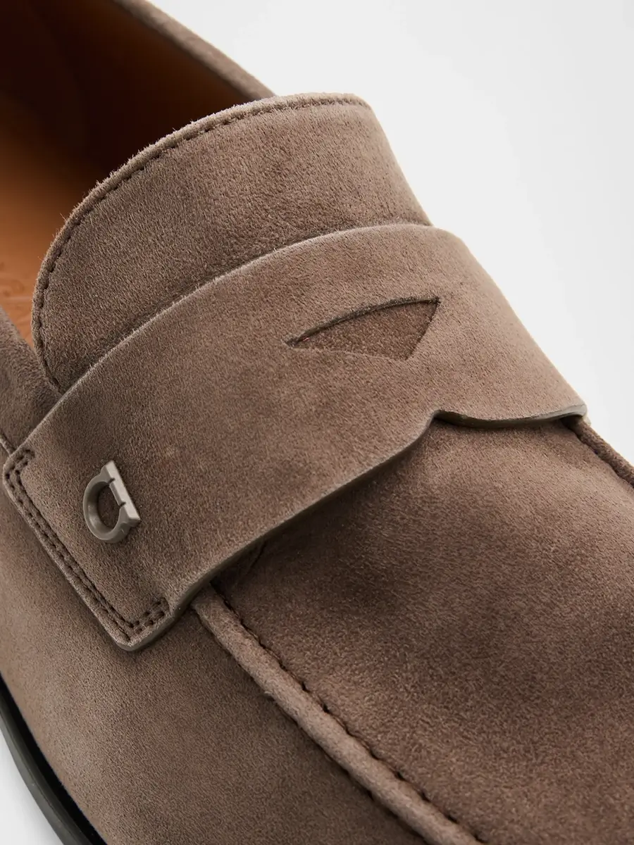 Ferragamo Men's Traversino Suede Moccasin Loafers | Thumbnail 5 Ferragamo Men's Traversino Suede Moccasin Loafers | Thumbnail 5