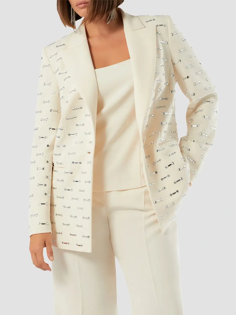 Marina Rinaldi Women's Rhinestone Detail Cady Blazer Jacket | Thumbnail 3 Marina Rinaldi Women's Rhinestone Detail Cady Blazer Jacket | Thumbnail 3