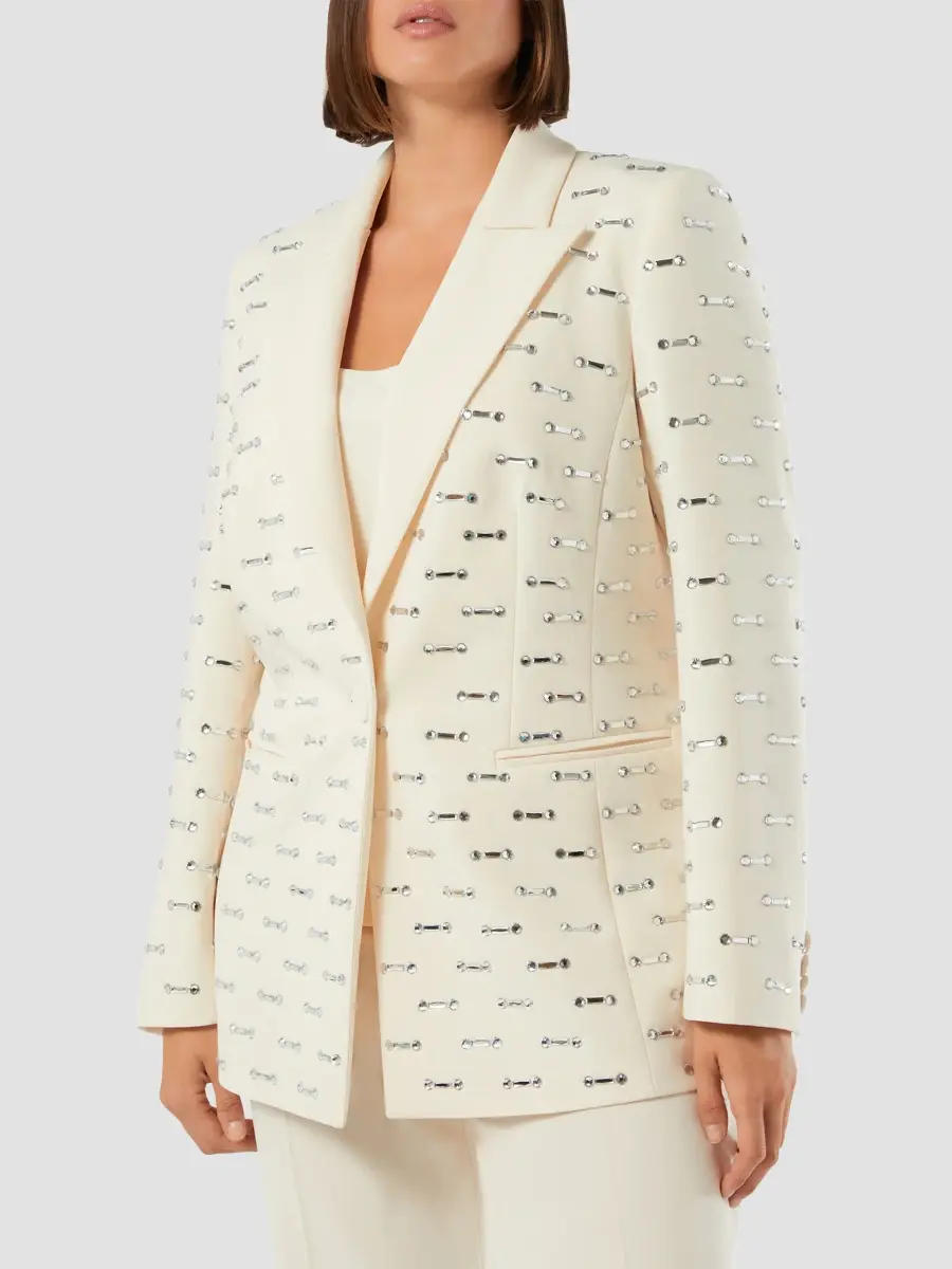 Marina Rinaldi Women's Rhinestone Detail Cady Blazer Jacket | Thumbnail 4 Marina Rinaldi Women's Rhinestone Detail Cady Blazer Jacket | Thumbnail 4