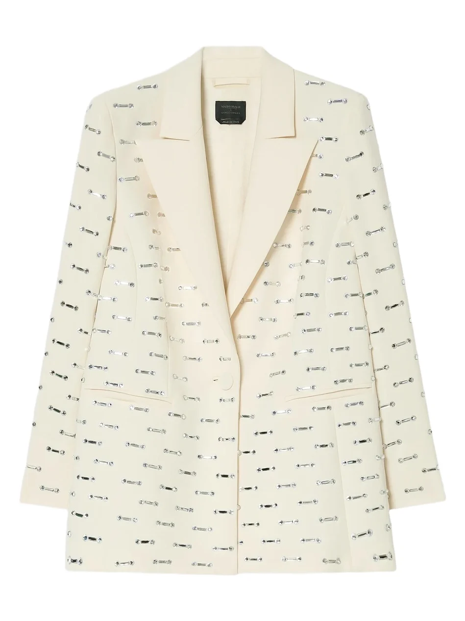 Marina Rinaldi Women's Rhinestone Detail Cady Blazer Jacket