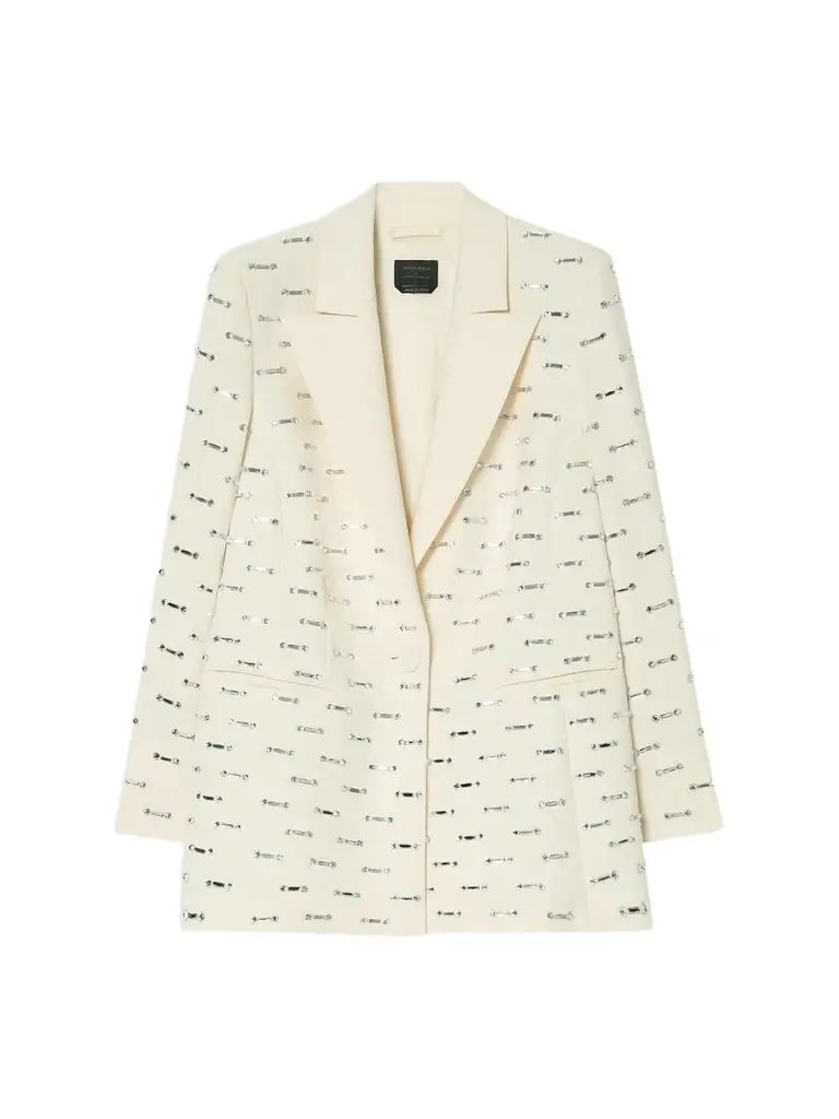 Marina Rinaldi Women's Rhinestone Detail Cady Blazer Jacket