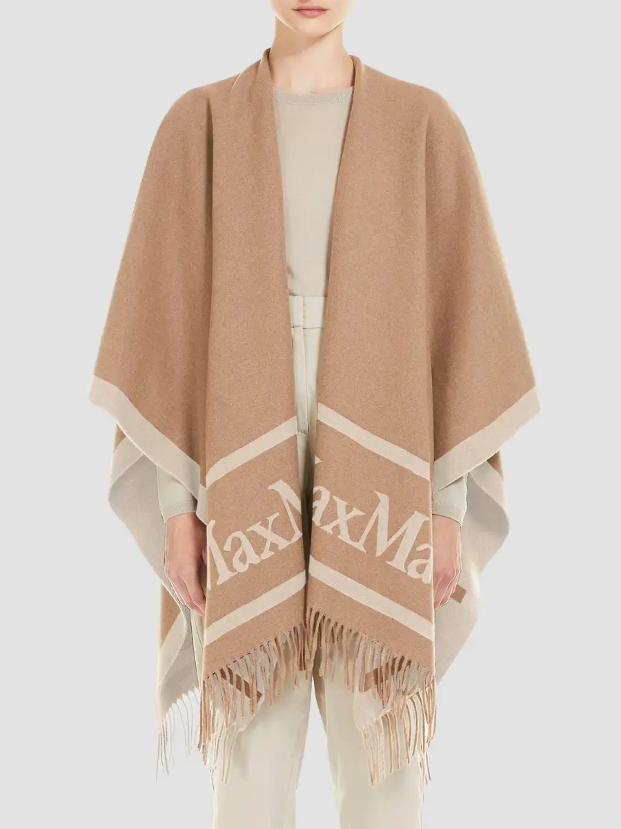 Max Mara Women's Jacquard Wool Poncho | Thumbnail 2 Max Mara Women's Jacquard Wool Poncho | Thumbnail 2