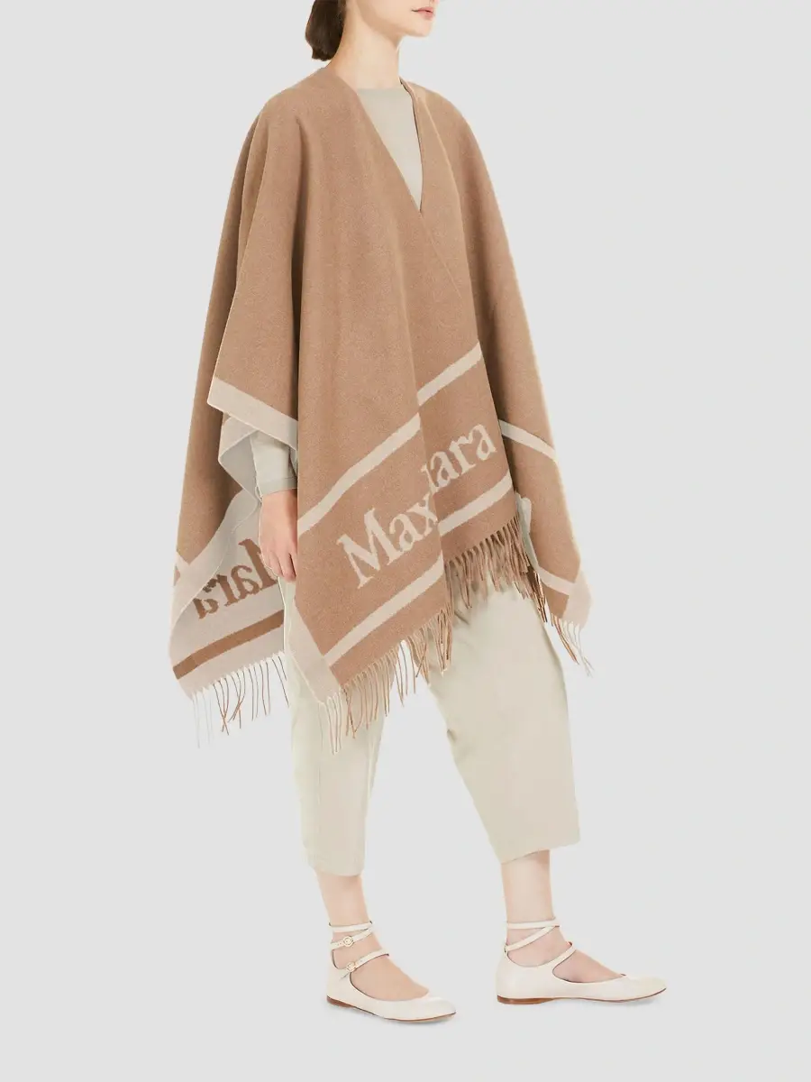Max Mara Women's Jacquard Wool Poncho | Thumbnail 4 Max Mara Women's Jacquard Wool Poncho | Thumbnail 4