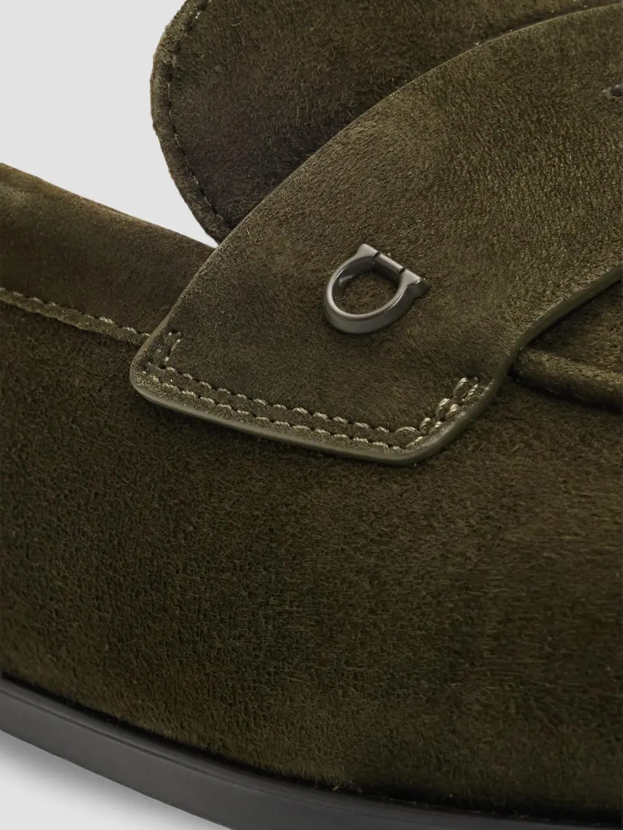 Ferragamo Men's Traversino Suede Moccasin Loafers | Thumbnail 6 Ferragamo Men's Traversino Suede Moccasin Loafers | Thumbnail 6