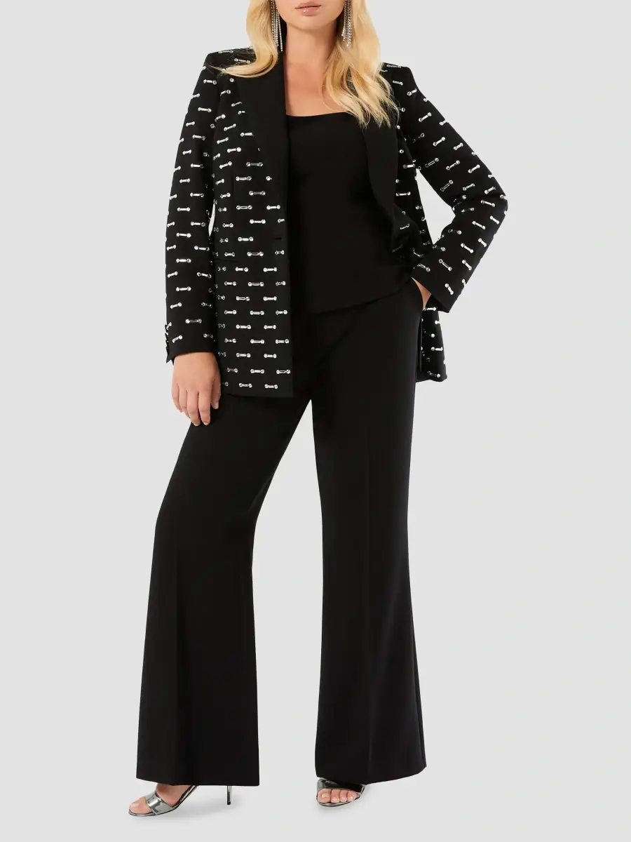 Marina Rinaldi Women's Rhinestone Detail Cady Blazer Jacket | Thumbnail 2 Marina Rinaldi Women's Rhinestone Detail Cady Blazer Jacket | Thumbnail 2